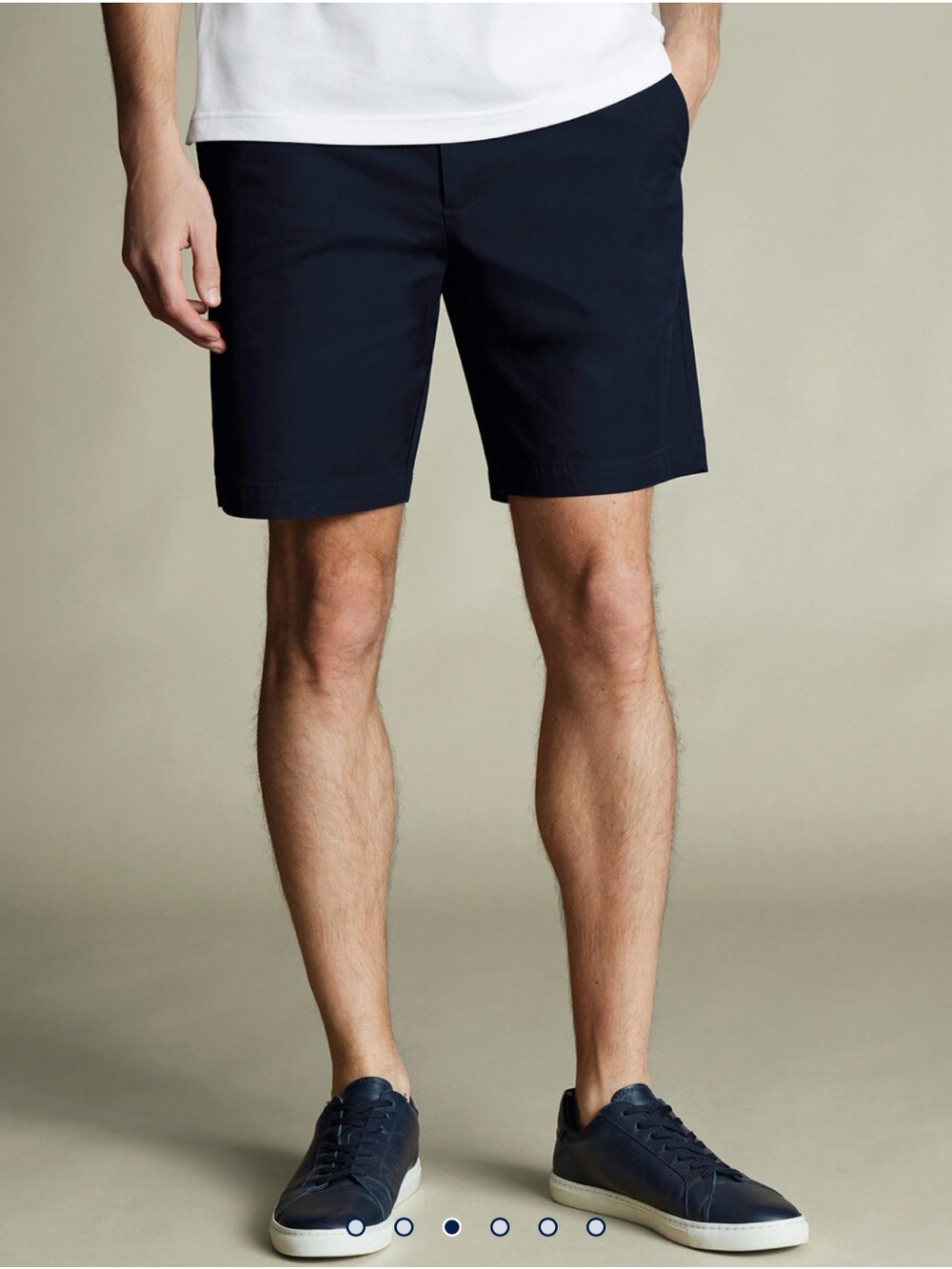 Charles Tyrwhitt Cotton Flat-Front Men’s Shorts Dark Navy